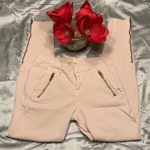 🌹 ZARA 36 BASIC DENIM DEPT • Khaki Skinny Stretch Denim with Zippers